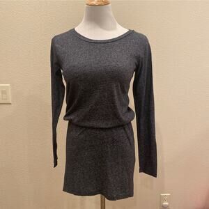 LNA Dress Knit L/S Elastic Waist Mini Gray Size XS